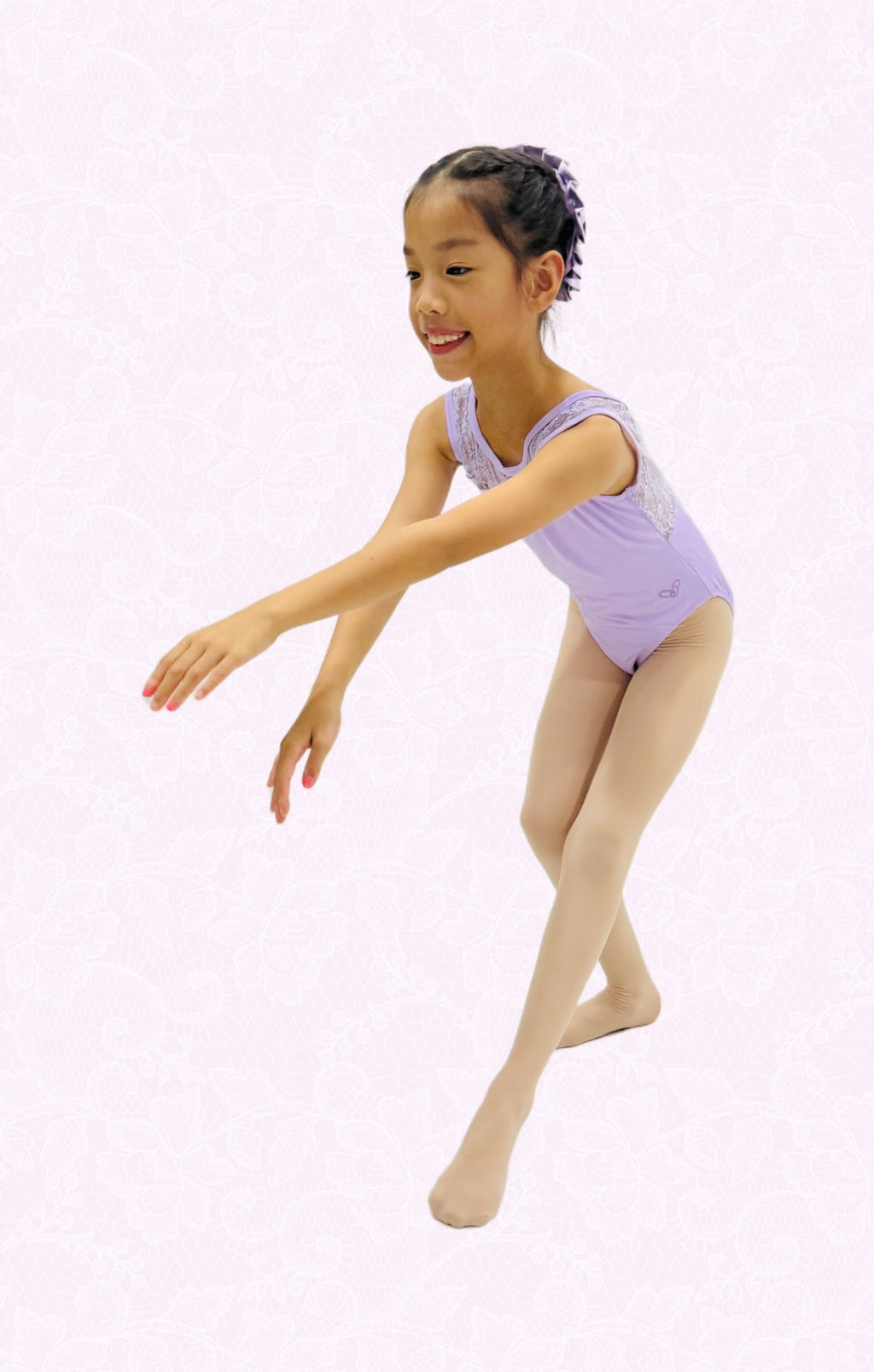 Blossoms Garden Leotard (Lilac purple)